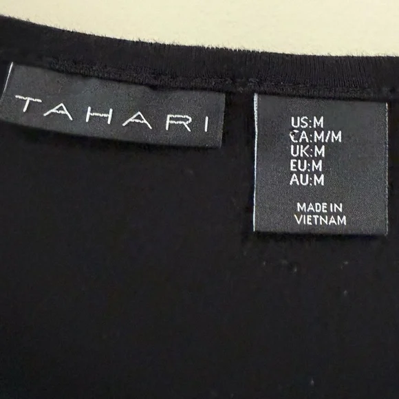 Tahari Black Short Sleeve Tee with Shoulder Details - Picture 2 of 2